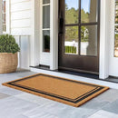 Barnyard Designs Natural Coco Coir Heavy Duty Backing Doormat - Large Cute Non-Slip Front Door Welcome Mat for Outside Entrance or Porch Entry, Brown (30x48, Border) by CozyNest Decor
