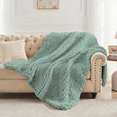 Carriediosa Chunky Knit Throw Blanket 50" X 60", 100% Hand Made Large Chenille Loop Yarn Soft Fluffy Throws for Couch Sofa Bed, Big Crochet Cozy Heavy Thick Cable Woven Blanket, Sage Green by CozyNest Decor