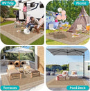 HEBE Outdoor Rug Waterproof 8x10, Reversible Plastic Straw Rug RV Camping Rug, Indoor Outdoor Patio Mat Clearance, Outside Carpet for Porch,Deck,Camper,Balcony,Backyard,Picnic by GreenHaven Gardens