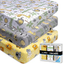 Fitted Nautical Crib Sheets (3 Pack) by GROW WILD - Jersey Knit Cotton Crib Sheet for Boys, Toddler Bed Mattress & Baby Boy Crib Bedding Set, 52” x 28” x 9” Crib Sheets (Safari Animals) by TinyTreasures Baby Boutique
