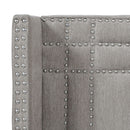 Elle - Wingback Upholstered King Bed - Silver Gray by HouseOfZazla