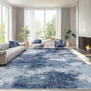 Amada 9x12 Large Area Rugs, Modern Living Room Rugs with Non-Slip Backing & Short Pile, Washable Rug with Abstract Pattern for Living Room, Bedroom and Dinning Room, Dark Blue by TinyTreasures Baby Boutique