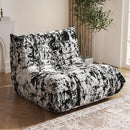 Bean Bag Chair, Fireside Chair Bean Bag Sofa Large Bean Bag Chair for Adults, Bean Bag Chairs for Teens with High Density Comfortable Foam, Memory Foam Bean Bag for Living Room, Bedroom(Black Pattern) by CozyNest Decor