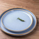 GBHOME Ceramic Dinnerware Sets for 8, 24 Pieces Stoneware Plates and Bowls Sets, Scratch Resistant Dishes, Dishwasher & Microwave Safe, Reactive Glaze-Brunnera Blue by CozyNest Decor