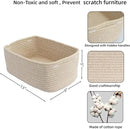 Small Woven Storage Baskets 13“X9”X5“ Decorative Rope Bins for Organizing Shelves, Closets, and Toys, Empty Gift Baskets, Cute Organizer Basket for Home and Office (oatmeal, Large) by CozyNest Decor