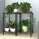 Xiofio 2 Tier Metal Plant Stand for Indoor and Outdoor Plant Shelf, Multi-Functional Adjustable Shelf Plant Stands Flower Stands With hanger rod for Living Room Balcony and Garden,Black by GreenHaven Gardens