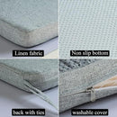 Chair Cushion for Dining Chairs with Ties Non Slip Memory Foam Kitchen Room Chair Pads 2 Pack 17x16 Inch, Light Gray by CozyNest Decor