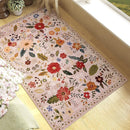 3x5 Area Rug, Floral Pink Washable Rug for Entryway, Non Slip Flower Area Rugs, Soft Low Pile Indoor Doormat Small Carpet, Rugs for Living Room Bedroom Nursery Kitchen Dining Room, Pink/Beige by TinyTreasures Baby Boutique