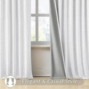 RAIN CITY White Blackout Curtains 120 Inches Long Modern Farmhouse Back Tab Pleated Look Window Drapes for Bedroom Living Room 2 Panels 50x120x2 by CozyNest Decor