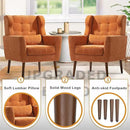 Modern Accent Chair, Upholstered Armchair with Pillow, Fabric Single Sofa Chair with Lounge Seat and Wood Legs Accent Chair for Living Room Bedroom Small Spaces (Orange, Set of 1) by CozyNest Decor