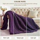 Carriediosa Chunky Knit Throw Blanket 60" X 80" Twin, 100% Hand Made Large Chenille Loop Yarn Soft Fluffy Throws for Couch Sofa Bed, Big Crochet Cozy Heavy Thick Cable Woven Blanket, Dark Purple by CozyNest Decor