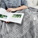 jinchan Boho 100% Cotton Muslin Blanket 3-Layer Queen Size 80x90 Inches Geometric Grey Lightweight Reversible Soft Cozy Comfy Throw for Couch Sofa Bed Large Coverlet Quilt Blanket Bedroom All Seasons by CozyNest Decor