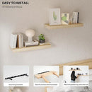 Natural Wood Floating Shelves 16”x 8”x 1.4” Book Shelf Floating for Wall Mounted, Heavy Duty Shelf Hold 35 lbs, Unfinished Wall Shelves for Bathroom, Living Room, Kitchen, Bedroom, Office by CozyNest Decor
