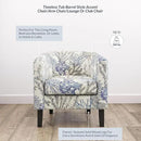 BELLEZE Living Room Chair, Linen Round Accent Barrel Chair, Club Tub Sofa Chair for Bedroom, Corner Chair with Flared Legs and Cozy Soft Padding - Highland (Blue Coral) by CozyNest Decor
