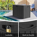45 Gallon Double-Wall Resin Deck Box - Lockable Waterproof Outdoor Storage Box, 515lbs Capacity & Doubles as Seating for Patio Furniture - Garden Tools, Pool Accessories (Black) by CozyNest Decor