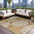 Beverly Rug Outdoor Rug 5x7 Modern Exotic Tropical Leaf Area Rugs for Indoor and Outdoor Patio Deck Porch Garden Water Resistant Washable Outside Carpet (5 x 7 Wooden) by CozyNest Decor