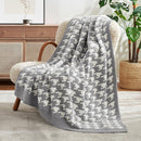 Snuggle Sac Houndstooth Throw Blanket for Couch, Reversible Super Soft Warm Blankets Cozy Knit Fuzzy Plush Lightweight Throws for Sofa, Bed, Camping, Grey,50x60 inches by TinyTreasures Baby Boutique