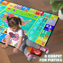 ABC Rug for Kids Playroom, 2x3 Washable Classroom Area Rugs, Educational Learning Mat with Alphabet Numbers Animals Seasons Shapes for Classroom Preschool Playroom by TinyTreasures Baby Boutique