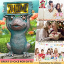 Frog Solar Welcome Garden Statues Outdoor Décor- Frog Figurines Solar LED Light Lawn Ornaments - Yard Decorations for Patio, Balcony, Backyard -Unique House Warming Gifts for Mom by CozyNest Decor