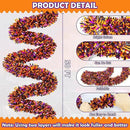 50FT Halloween Decorations Tinsel Garland, Orange Purple Black Shiny Metallic Tinsel Twist Hanging Streamers Garland for Halloween Birthday Home Tree Banister Indoor Outdoor Party Decor Supplies by CozyNest Decor