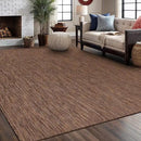 Washable Indoor Outdoor Rug Weather Resistant Carpet Modern Solid for Porch Deck Balcony Backyard Patio Rug 5x7 Gold Brown by CozyNest Decor