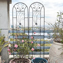 Metal Garden Trellis Rustproof Trellis for Climbing Plants Outdoor Flower Support Peacock Style (Black-2 Pack, 86.7"x19.7") by GreenHaven Gardens