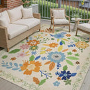GENIMO Indoor Outdoor Area Rug 8' X 10' Waterproof, Washable Door Mat Non Shedding, Easy Cleaning Floral Outdoor Carpet for Patio, Entryway, Porch, Bathroom, Living Room, Bedroom, Backyard by GreenHaven Gardens