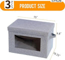 Citylife 3-Pack Collapsible Storage Bins with Lids, Linen Fabric Foldable Storage Boxes, Cube Closet Organization for Clothes, Blankets and Books, Gray by CozyNest Decor