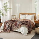 Boho Throw Blanket for Bed 60”x80”, 100% Cotton Woven Blanket for Couch Sofa, Ultra Soft 4-Layer Muslin Quilt with Patchwork Floral Printed, Farmhouse Bed Blanket/Cover for Living Room Decor by CozyNest Decor