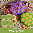 WeeSprout Silicone Freezer Tray with Clip on Lid Perfect Food Storage Container for Homemade Baby Food, Vegetable, Fruit Purees, and Breast Milk (Bright Yellow, Ten 1.5 Ounce Sections) by TinyTreasures Baby Boutique