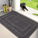 PURRUGS Dirt Trapping Door Mat 32" x 47", Non-Slip/Skid Machine Washable Entryway Rug, Dog Doormat, Super Absorbent Welcome Mat for Muddy Wet Shoes and Paws, Grey by CozyNest Decor