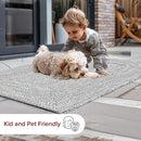nuLOOM 5' Round Solid Hand Braided Indoor/Outdoor Area Rug, Pet-Friendly, High Traffic, Weather Resistant, for Patio, Balcony, Bedroom, Living, Dining Room, Wynn Salt and Pepper by GreenHaven Gardens