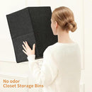 linen closet organizers and storage, 3 Pack Large Storage Baskets, Washable, Clothing Storage Bins with Handle, Closet Organizer for Storage Sweater,Sheets (Black, 18½"x11"x8½") by CozyNest Decor