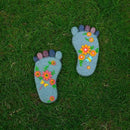 Stepping Stones - Resin Footprint Shaped Set of 2 (Light Gray) by CozyNest Decor