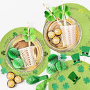 Whaline 4Pcs Round St. Patrick's Day Placemats Embroidered Shamrock Place Mats Green Clover Dinner Table Mats for Home Spring Irish Holiday Birthday Party Decor by CozyNest Decor