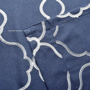 MIUCO Moroccan Embroidered Semi-Sheer Curtains Faux Linen Grommet Window Panels for Doors 52 x 95 Inch 2 Panels, Navy Blue by CozyNest Decor