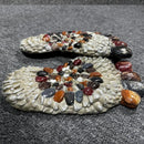 Outdooor Stepping Stones - Decorative Garden Stones for Patio, Deck, Garden or Sidewalk Faux Cobblestone Stepping Stones (Set of 2