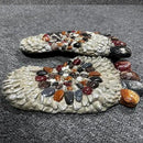 Outdooor Stepping Stones - Decorative Garden Stones for Patio, Deck, Garden or Sidewalk Faux Cobblestone Stepping Stones (Set of 2