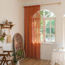 Sutuo Home Boho Curtains for Bedroom Living Room Kitchen,Crochet Lace Sheer Bohemian Hollow with Tassels,Window Treatment Drapes for Halloween Decor, Rod Pocket 1 Panel 59" W x 96" L, Burnt Orange by CozyNest Decor