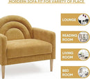 Accent Chair Reading Chair with Armrest, Small Comfy Chair for Small Spaces, Modern Linen Upholstered Armchair for Bedroom & Living Room, Single Sofa Chair with Wood Legs, Easy Assembly (Yellow) by CozyNest Decor