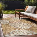 Beverly Rug Outdoor Rug 9x12 Modern Exotic Tropical Leaf Area Rugs for Indoor and Outdoor Patio Deck Porch Garden Water Resistant Washable Outside Carpet (9 x 12 Wooden) by CozyNest Decor