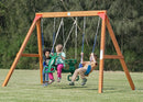 DIY Swing Sets for Backyard, Wooden Playground Sets with Glider Swing and 2 Belt Swings, Kids Outdoor Play Equipment, Outdoor Playset by TinyTreasures Baby Boutique