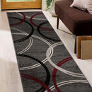 Rugshop Modern Wavy Circles Design Runner Rug 2' x 7' 2" Red by TinyTreasures Baby Boutique