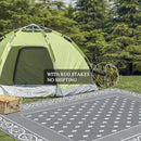 Pauwer Waterproof Outdoor Rug 8x10, Reversible Plastic Straw Patio Camping Rug, Indoor Outdoor RV Mat Carpet for Deck, Camper, Porch, Balcony, Backyard, Picnic, Bordered Grey by GreenHaven Gardens