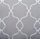 Miuco Moroccan Embroidered Semi Sheer Curtains Faux Linen Grommet Curtain Panels for Bedroom 52 x 95 Inch 2 Panels, Grey by CozyNest Decor