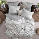 Monbix Queen Comforter Set - 7 Pieces Cationic Dyeing Light Grey Bed in a Bag Queen Bedding Sets with Comforter, Sheets, Pillowcases & Shams, Reversible Bedding Comforters Sets by CozyNest Decor
