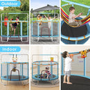 Trampoline for Kids, Upgrade Full Anti-Rust 440lbsToddler Trampoline with Net, Upgraded Ring Legs with Adjustable Gymnastics Bar&Toys, Gifts for Ages 1-8 Boys&Girls by TinyTreasures Baby Boutique