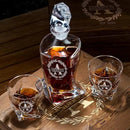 Frolk Personalized Whiskey Decanter and Stones Set - Customized Gift for Him - Men, Dad, Father - Twisted Whiskey Decanter, 2 XL Glasses, 6 XL Whiskey Chillers, 2 Coasters, Tongs, Pouch in Wooden Box by CozyNest Decor
