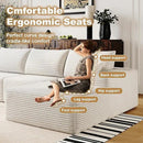 136" Sectional Couches for Living Room Modern Modular Sofa with L-Shape Couchs Upholstered Boneless Couch Deep Seat Sectional Couch with Chaise (White, Right Facing Chaise+3Seaters) by CozyNest Decor