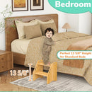 AMBIRD Wooden Step Stool, 15.75'' H Potty Training Toddler 300 lbs Capacity with Safety Non-Slip Pads and Handles, Kitchen Step Stools for Kids, Bamboo Step Stool for Bathroom, High Beds (Natural) by TinyTreasures Baby Boutique